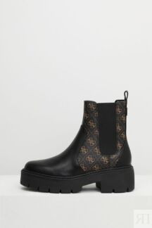 Сапоги-челси с принтом из монограмм бренда Guess