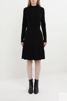 Платье трикотажное приталенное на поясе Esprit Casual