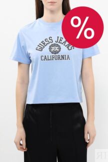 Футболка хлопковая с логотипом Guess Jeans