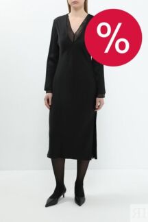 Платье с v-вырезом приталенное Calvin Klein