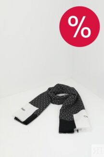 Шарф из хлопка и льна с монограммой логотипа Calvin Klein