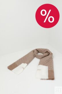 Шарф из хлопка и льна с монограммой логотипа Calvin Klein