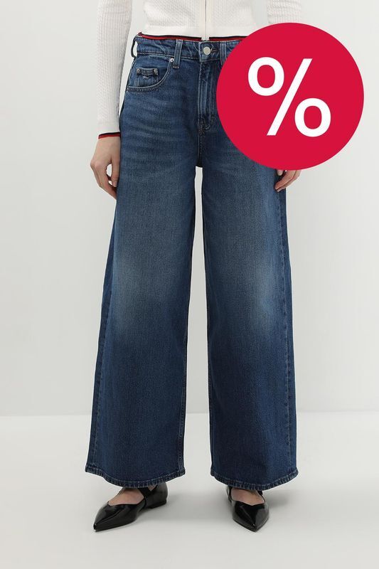 Джинсы с эффектом потертости широкого кроя Tommy Jeans фото 1