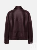 Куртка из экокожи с треугольным воротником коричневая LICHI CT00093 фото 5