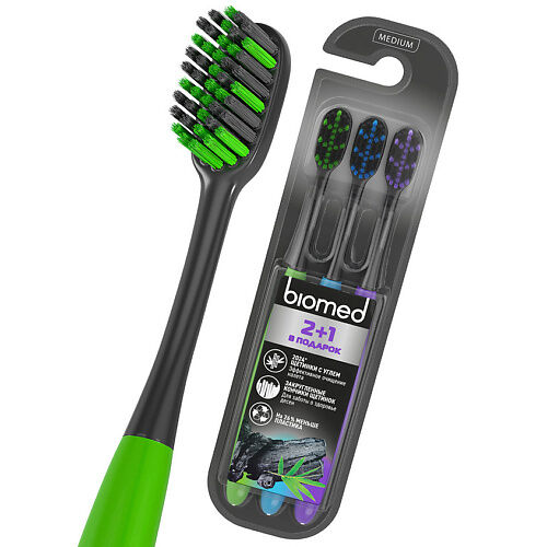 BIOMED Набор комплексных зубных щеток Black BMD703018 фото 1