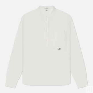 Мужская рубашка C.P. Company Linen Banded Collar, цвет белый, размер S