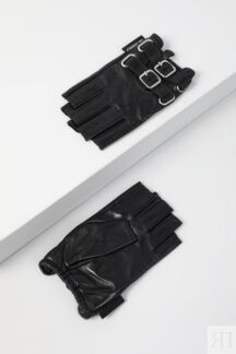 Кожаные перчатки с пряжками Karl Lagerfeld