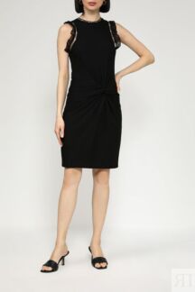 Платье трикотажное с кружевными рюшами и пайетками Guess
