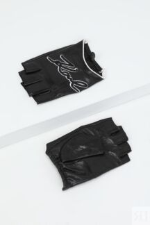 Перчатки кожаные без пальцев Karl Lagerfeld