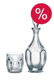 Набор хрустальный из 6 стаканов и штофа для виски Safari Crystalite Bohemia
