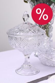 Конфетница на ножке с крышкой хрустальная Sirius-nova Crystalite Bohemia