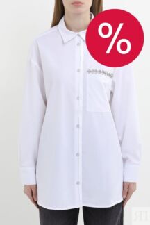 Рубашка оверсайз с карманом и стразами Auranna