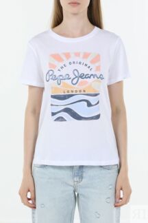 Футболка хлопковая с принтом PEPE JEANS