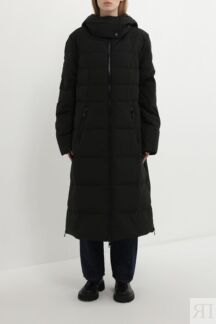 Пальто утепленное с капюшоном и молниями по бокам ELEGANZZA