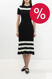 Платье вязаное с коротким рукавом текстурное BELUCCI