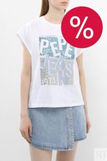 Футболка хлопковая с принтом PEPE JEANS