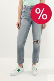 Джинсы рваные с эффектом потертости Guess