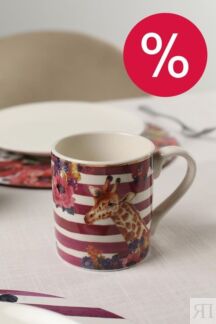 Кружка фарфоровая с принтом Wild At Heart Giraffe Kitchen Craft