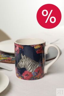 Кружка фарфоровая с принтом Wild At Heart Zebra Kitchen Craft