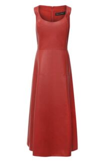 Кожаное платье Oscar de la Renta