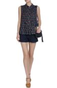 Шелковый топ без рукавов с контрастным принтом Diane Von Furstenberg фото 2