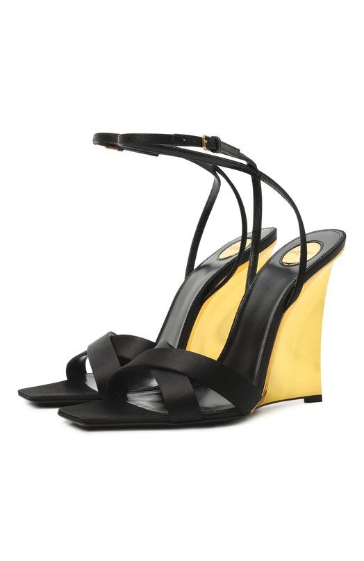 Текстильные босоножки Lydia 100 Saint Laurent 830287/9QNA0 фото 1