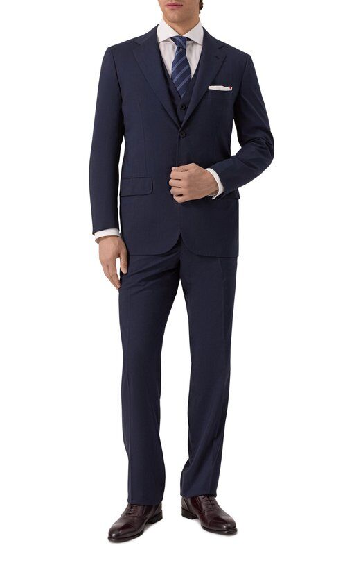 Шерстяной костюм-тройка Kiton UAGL81K01X37 фото 1