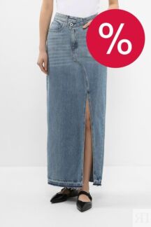 Юбка джинсовая с разрезом и необработанным краем Karl Lagerfeld Jeans