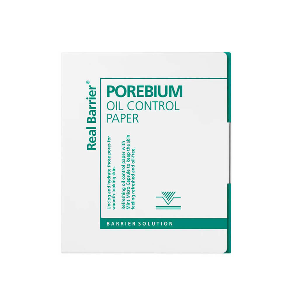 Матирующие салфетки от жирного блеска с мятой Real Barrier Porebium Oil Con