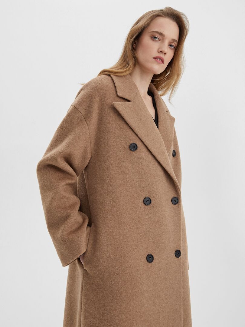 Пальто Aim clo из теплой натуральной шерсти. Sale до -50%