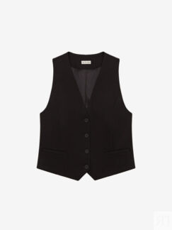 Жилет из костюмной ткани XS, черный