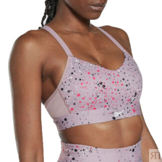 Женский топ-бра Reebok Lux Strappy Bra Yoga AOP