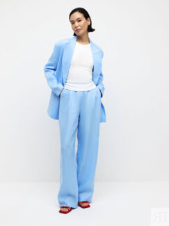 Идеальные брюки-palazzo изо льна airy blue