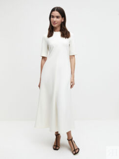 Платье миди из джерси clean white