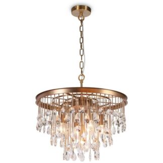 Подвесная люстра хрустальная Maytoni Linn MOD091PL-05G