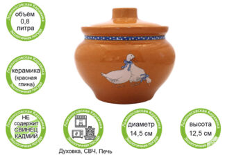 Горшочек для запекания в духовке, форма для выпечки, жульена, 0,8л "Гуси" Т