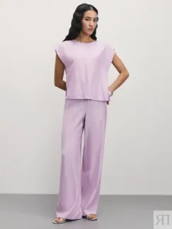 Широкие брюки из фактурной ткани Zarina
