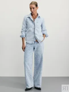 Джинсы wide leg с высокой посадкой Zarina