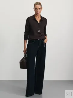 Джинсы wide leg с высокой посадкой Zarina