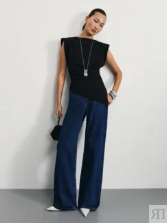 Джинсы wide leg с высокой посадкой Zarina