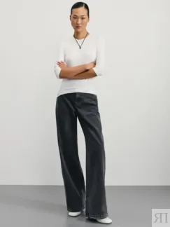 Джинсы wide leg с высокой посадкой Zarina