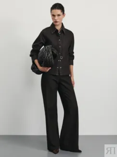 Джинсы wide leg с высокой посадкой Zarina