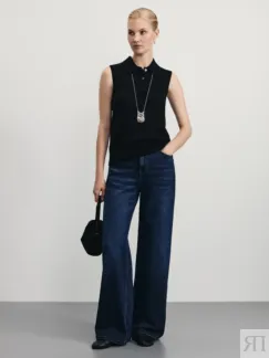 Джинсы wide leg с высокой посадкой Zarina