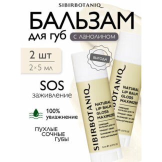 Бальзам для губ SIBIRBOTANIQ увлажняющий, с ланолино с оттенком, 2шт.