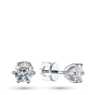 Серьги из белого золота с выращенными бриллиантами e4712ps04202983 ЭПЛ Дайм