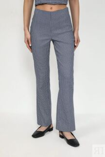 Брюки в мелкую клетку с молнией на боку Guess