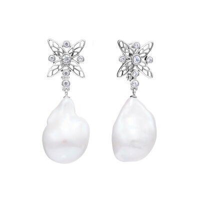 Серьги золотые женские с жемчугом Libelle 585 пробы