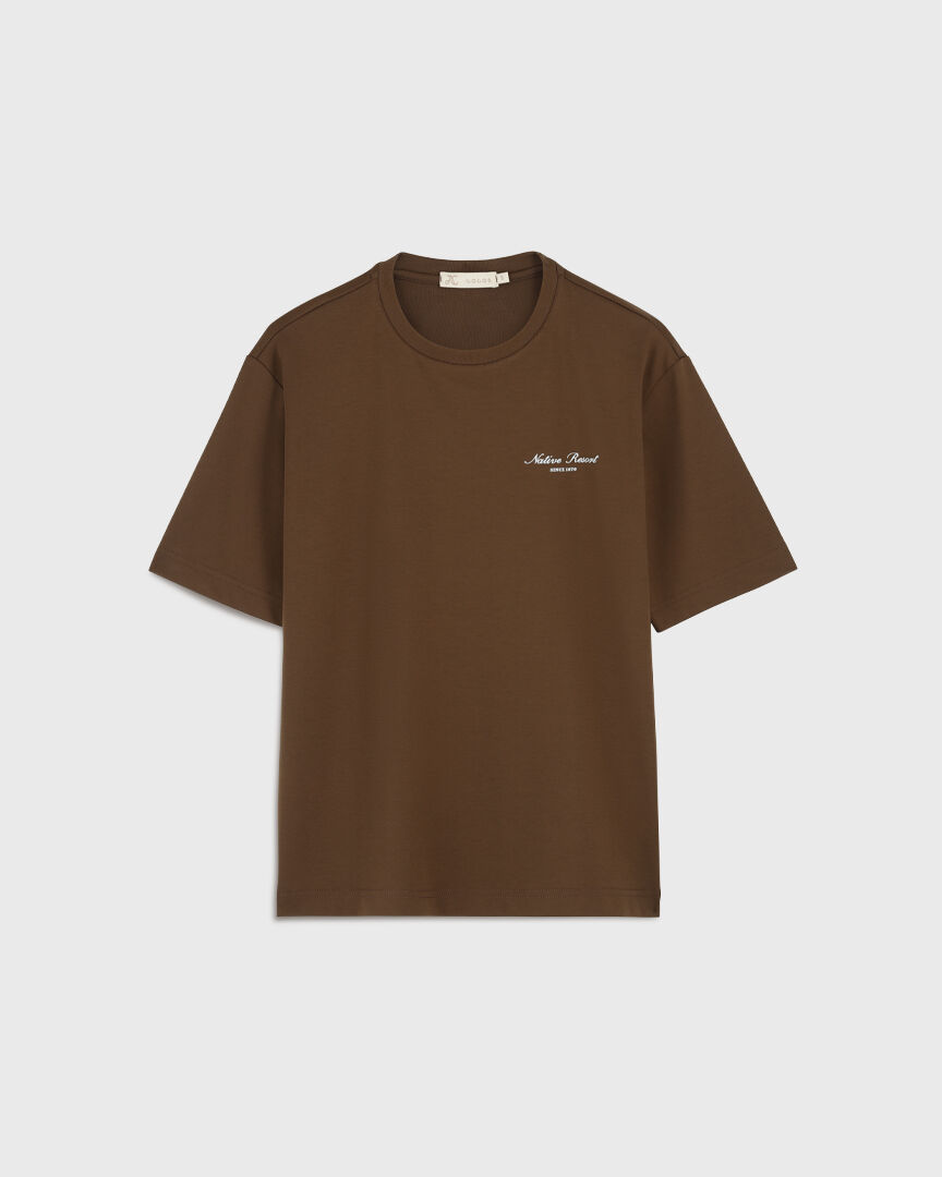 Хлопковая футболка оверсайз Unisex, коричневый фото 1