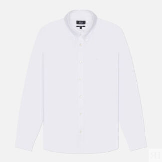 Мужская рубашка A.P.C. Greg Logo, цвет белый, размер L