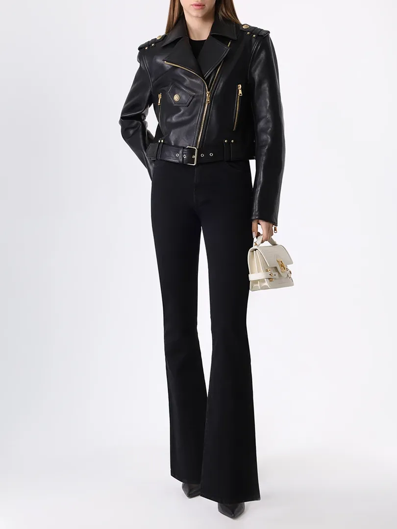 Куртка-косуха кожаная BALMAIN